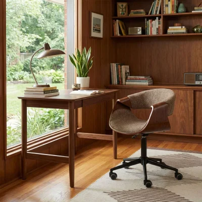 Кресло барное ANGARA, букле, коричневый Lisa 421/черный_2