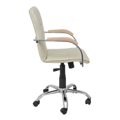 Кресло SAMBA AKS-2 Pegasso крем, подлокотники дерево светлое_3