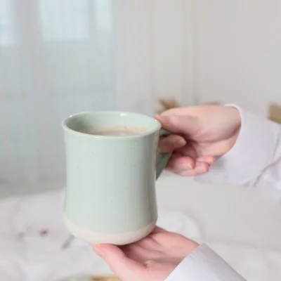 Кружка STONE CLAY, керамика, светло-зеленый, 8,5*12*10см_7