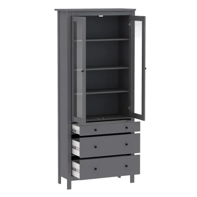 Шкаф с витриной САГА 90, серый (2.08.07.130.4 RU)_3