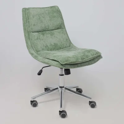 Кресло LOLA, зеленая рогожка GY91-14/хром_11