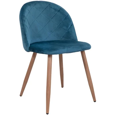 Стул HONNOR, голубой велюр HLR-62/дуб фотография