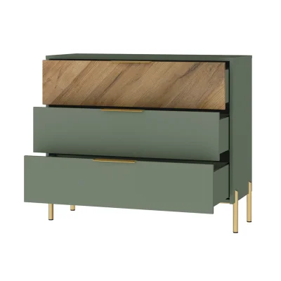 Гостиная "SIENA", дымчатый зеленый + дуб вотан. Комплект №1_19