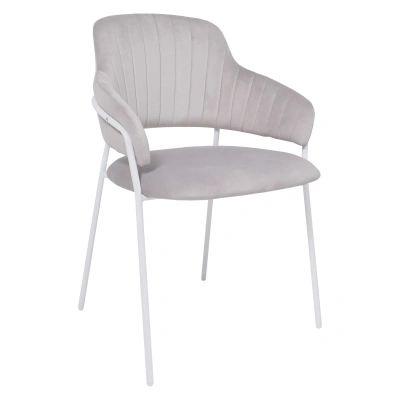 Стул AV 448, светло-серый бархат H-09/белый фотография