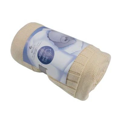 Плед  детский вязаный"BUNNY"110*140 см, цв.лен фотография