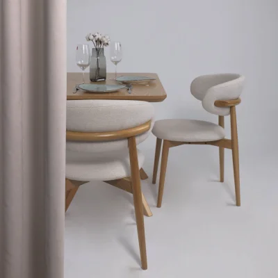 Стул ДЭВИД, бежевый фактурный велюр Danco 100/дуб_8