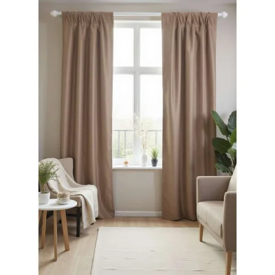 Штора "Блэкаут" 2х2,7м на универсальной ленте, цвет тёмно-бежевый (арт.SB 888-65)_5