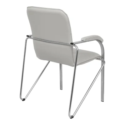 Кресло SAMBA AKS-1 белая экокожа, подлокотники мягкие_4