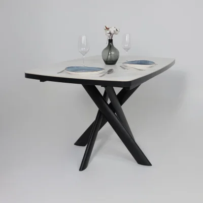 Стол LEONEL-130, раздвижной 130(165)х85, CALAKATTA ST CER/Черный_6