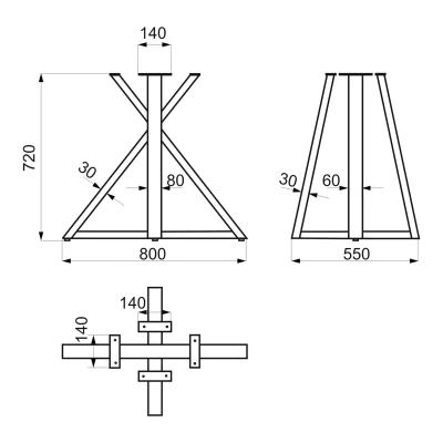 Подстолье GERDA h720, черный AKS_2