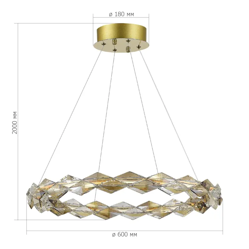 Люстра подвесная ST-Luce Золотистый/Прозрачный,Янтарный LED 1*30W 3000K DIAMANTA_preview_4