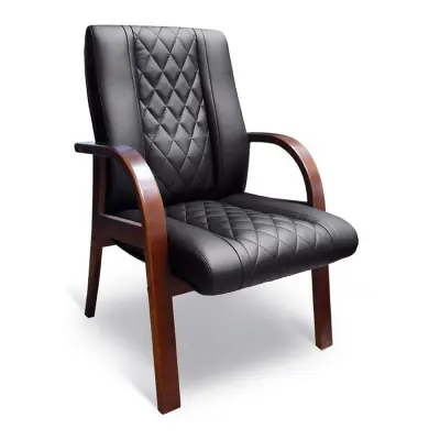Кресло PARMA B/D  (орех тай) экокожа (черная) фотография