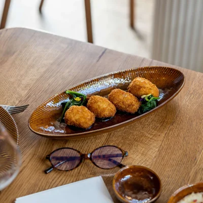 Блюдо для рыбы AURORA, фарфор, каштановый, 31*13*3,6см_2