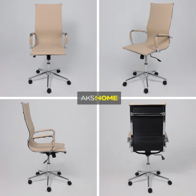 Кресло поворотное EVELIN, экокожа, бежевый_3