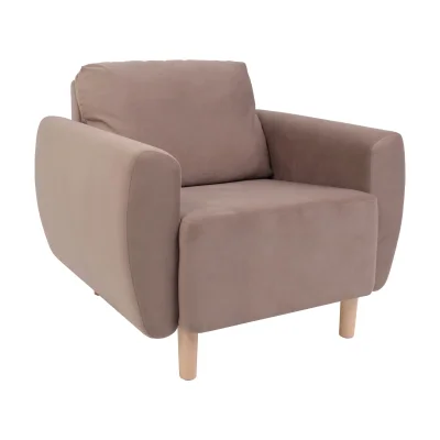 Кресло для отдыха Тулисия Velutto 22, капучино (натуральные опоры) фотография