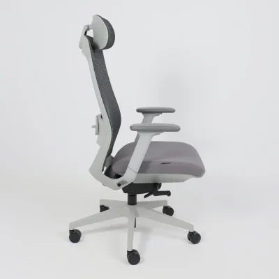 Кресло поворотное SPIRIT, темно-серая сетка+ серая ткань/серый полиамид_6