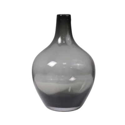 Ваза стеклянная FOAM, дымчатый, 13*20см фотография
