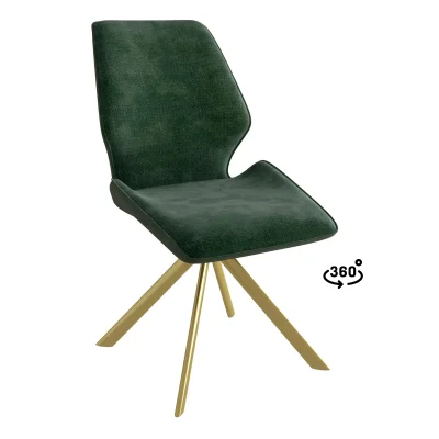 Стул BATMAN-R 360, g14 DARK GREEN шенилл lux - DEEP GREEN замша lux\золото фотография