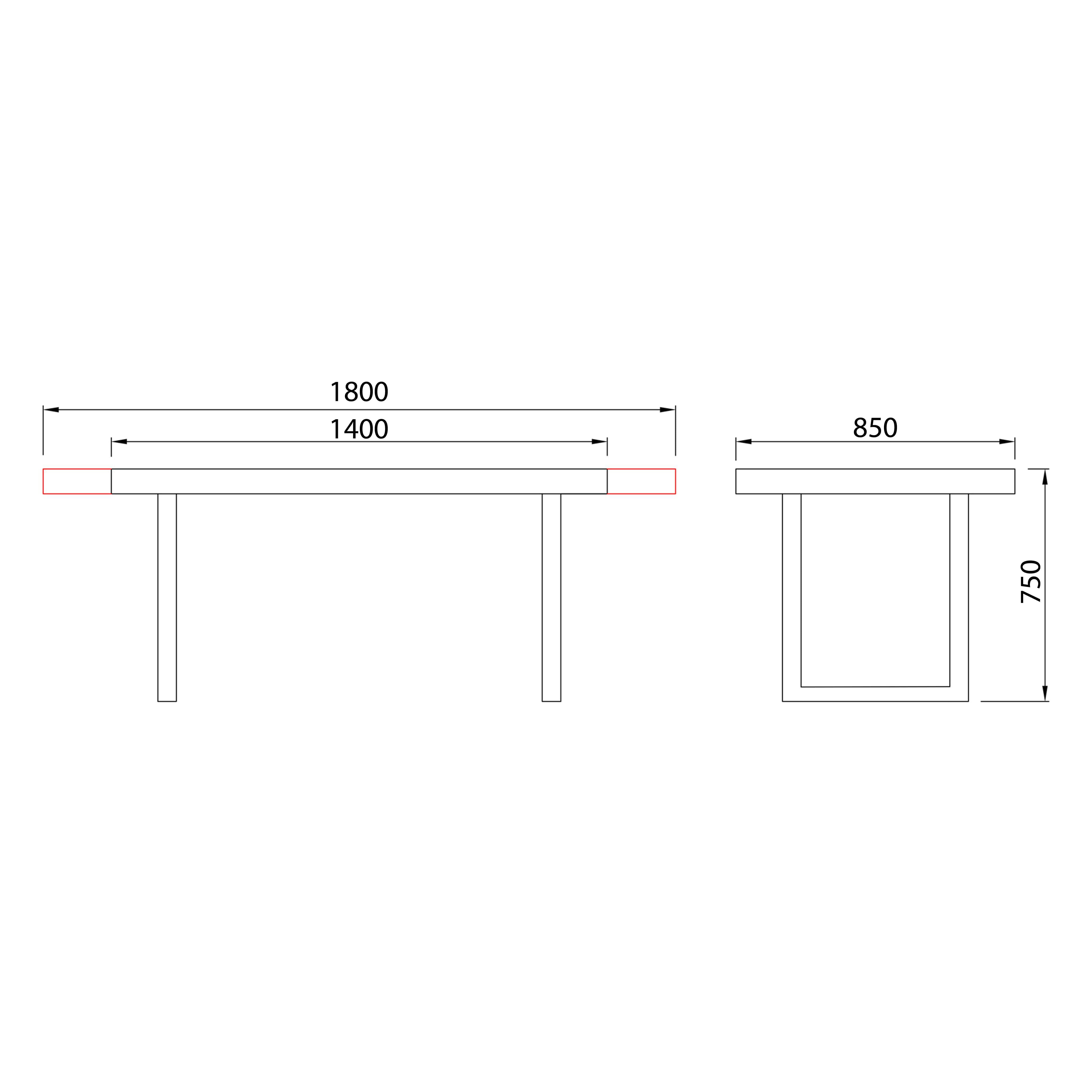 Стол FIT 140 раздвижной, 1400(1800)*850, Бетон светлый/Черный_preview_27