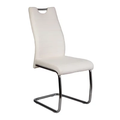 Стул AVA, экокожа, белый APU-002/хром фотография