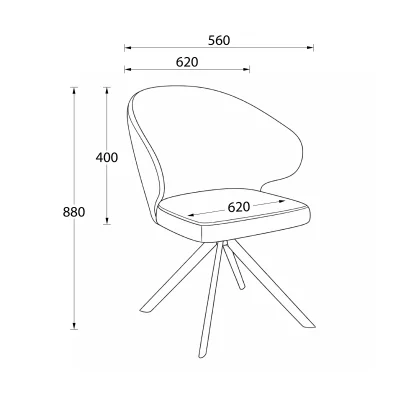 Стул ROBERT-R 360, g05 GREY BEIGE шенилл lux - MILK замша lux\черный_3
