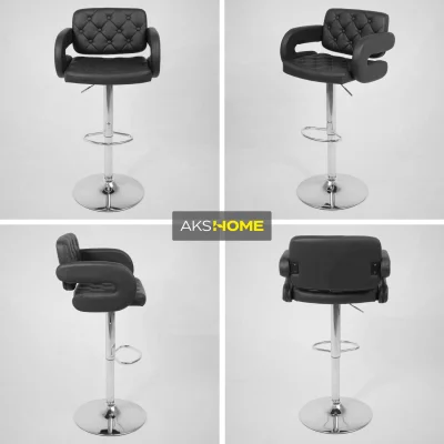 Кресло барное ELTON, экокожа, черный/хром_2