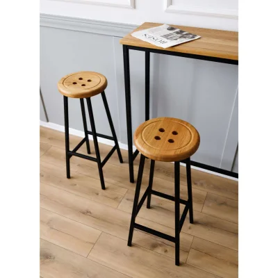 Стул барный BUTTON-78натуральный/черный_4