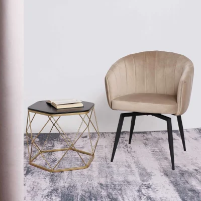 Кресло MELON, поворотное, бежевый велюр/черный_10