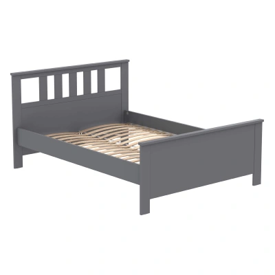 Кровать двойная САГА 140*200, серая (2.08.04.220.4 RU) фотография