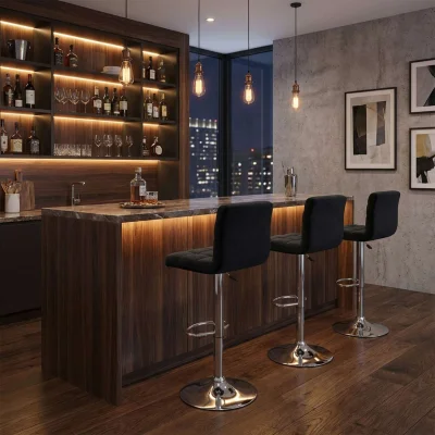 Стул барный LOGOS, (черный велюр HCJ-50/хром)_2