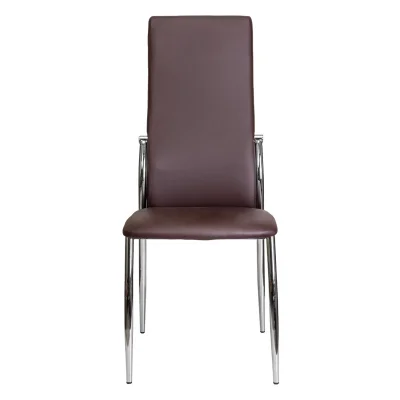 Стул DENVER, экокожа, коричневый PU 607/хром_2
