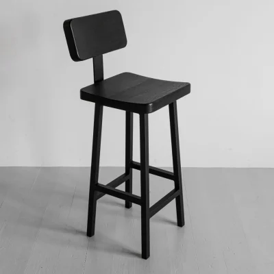 Стул полубарный со спинкой Лофт Halls-MS65 черный дуб_7