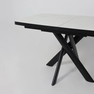 Стол LEONEL-130, раздвижной 130(165)х85, Кварцит-HPL/Черный_13