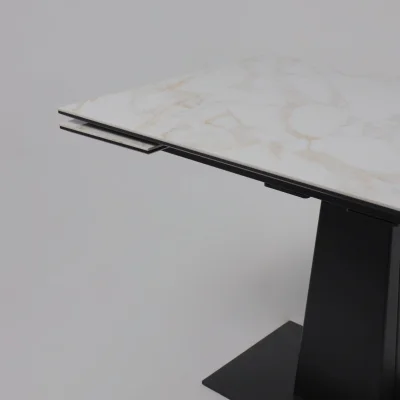 Стол AV 2119, МДФ+керамика, раздвижной 1200 (1800)*800 белый, глянцевый CARLA LARKIN /черный_13