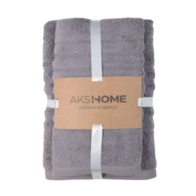 Набор полотенец махровых ZEROTWIST, 2 шт (50*90см+70*140см), серый, Е2022-260 фотография