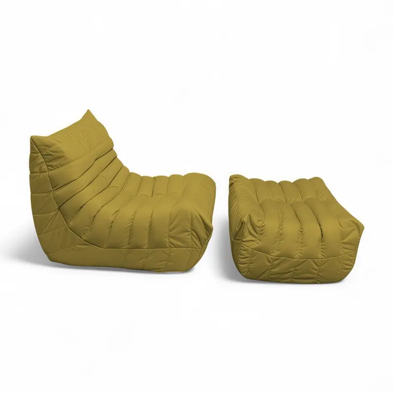 Бескаркасное кресло-пуф Француз BeanBag 90*45 / микровелюр, Мимоза_preview_4