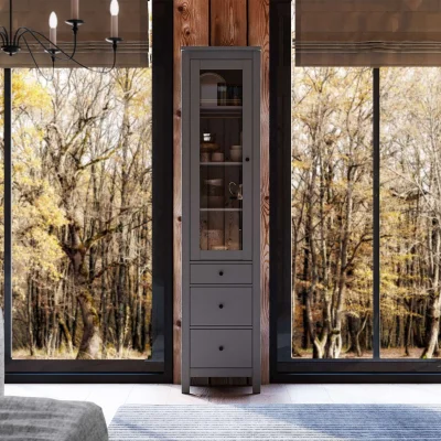 Шкаф с витриной САГА 50 МОРУ, серый (2.08.16.240.4 RU)_7