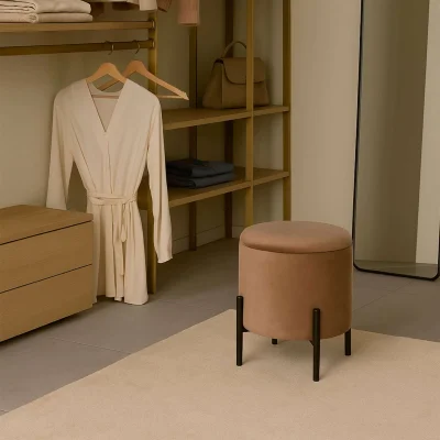 Стул-пуф BOOT, серо-бежевый велюр MY 180G-13/черный_5