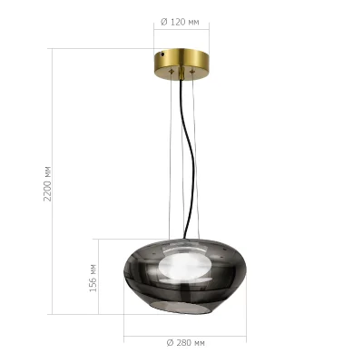 Светильник подвесной ST-Luce Латунь/Дымчатый, Белый LED 1*10W 3000K FORAY_3