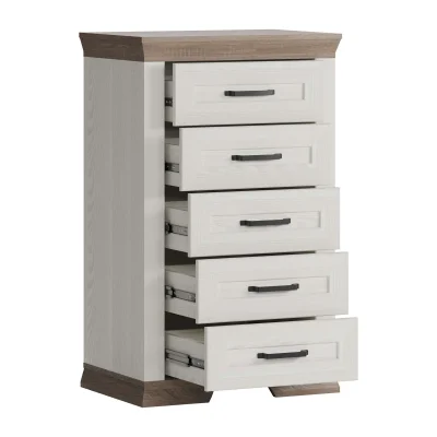 Н.м. "MARSELLE" комод KOM5S, к.Ясень снежный+Дуб сонома темный/ф.Ясень снежный_3