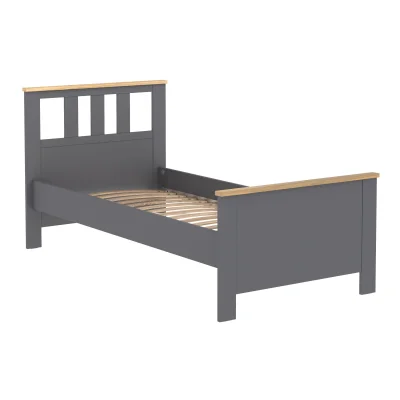 Кровать одинарная САГА 90*200, серая/ясень (2.08.04.050.15 RU) фотография