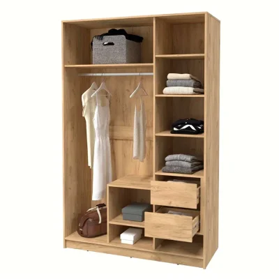 Шкаф КОНЦЕПТ Тренд КТ-Ш3, к.Дуб золотой/ф.Пепел  (В2128хШ1360хГ547мм)_3