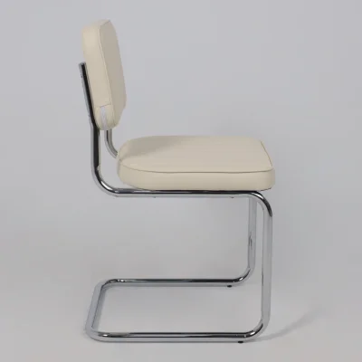 Кресло СЛАВИЯ Люкс, Pegaso крем экокожа/хром_4