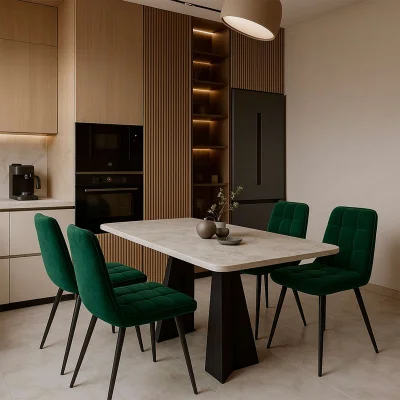 Стул ROM D, b10 GREEN LUX\черный_2