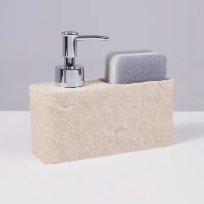 Дозатор декоративный с подставкой для губки NEXUS, бежевый_2