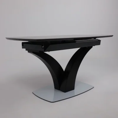 Стол НОТР ДАМ MODERNE, керамика 0 кат. 1400(1800)*850, Камень серый Greys Grey/Черный матовый_13