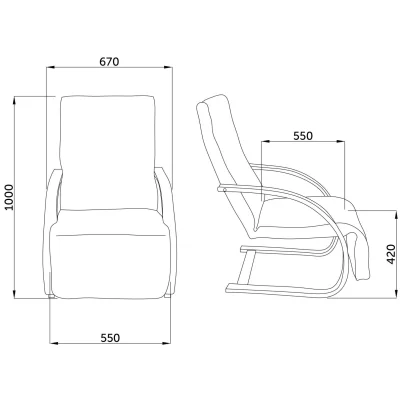 Кресло для отдыха GRAND, ткань, серый_9