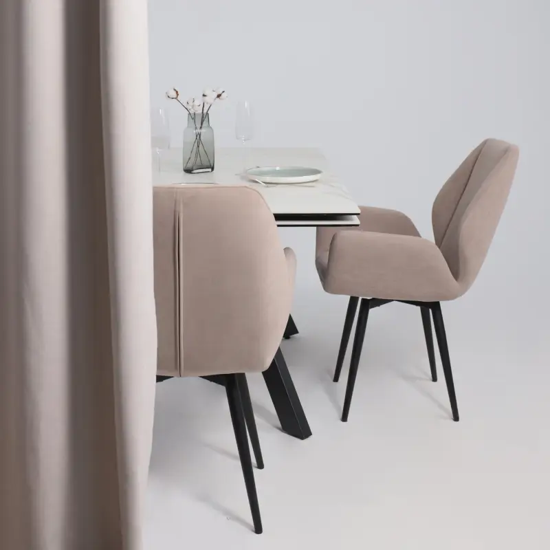 Стол МОНАКО NEW,керамика 0 кат. 1600(2240)*900, Камень белый Greys White/Черный матовый_preview_8