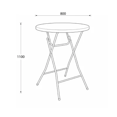 Стол складной Table AKS тип 20, белый (D80х110)_9