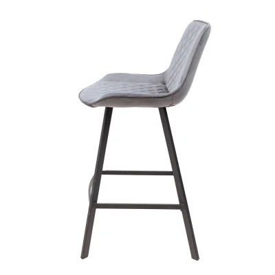 Стул барный LEROS, (серый велюр HLR-21/черный)_5